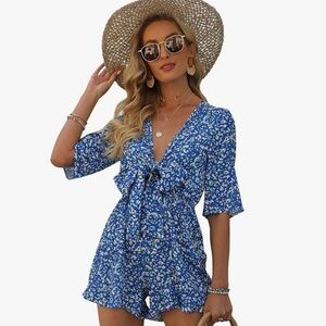 Tie front romper, only worn twice